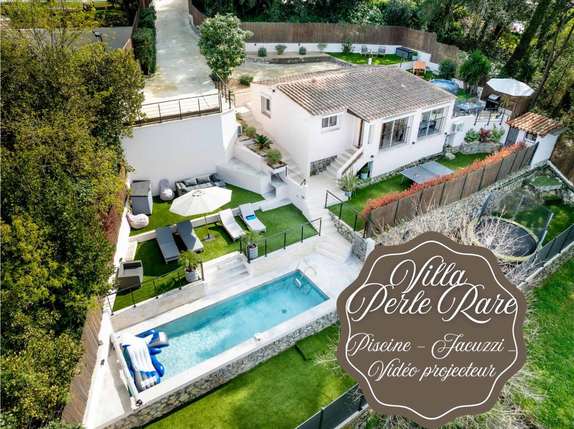 Piscine-Jacuzzi-Videoprojecteur-Clim La Perle Rare Villa Mougins Eksteriør bilde